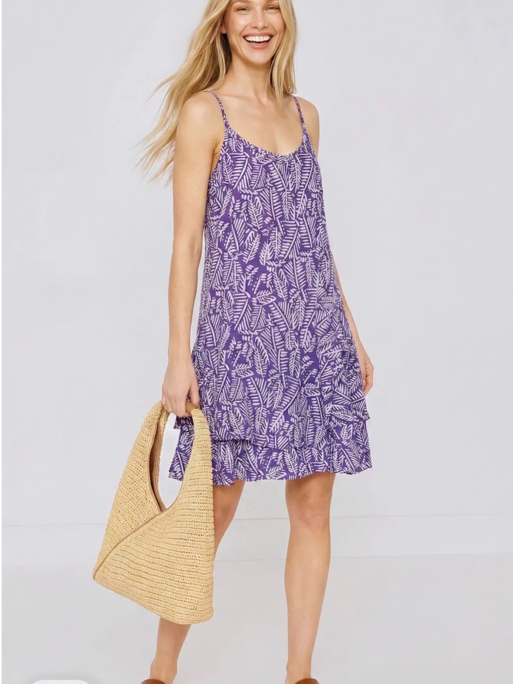 Thakoon Purple Printed Mini Dress with Ruffles